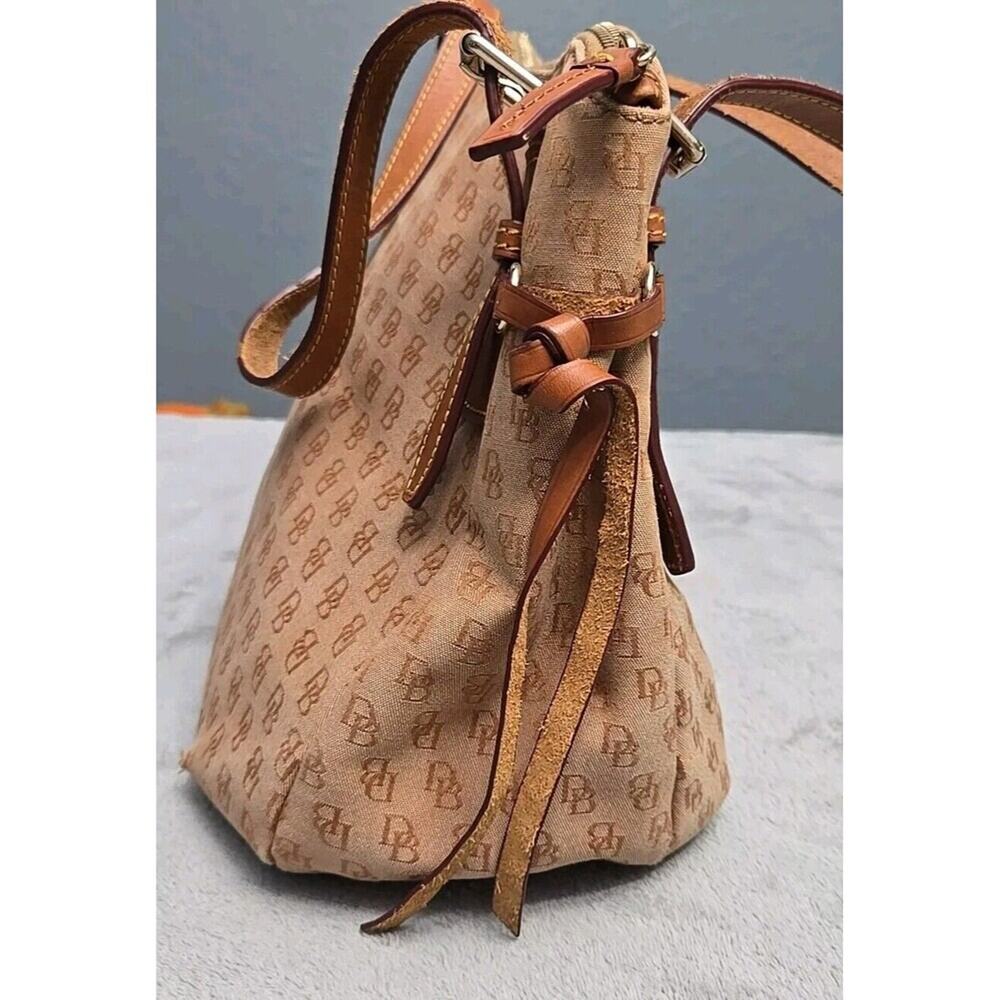✔️Dooney Logo Hobo Jacquard & Leather Shoulder Bag, Nina, EUC - Picture 5 of 16
